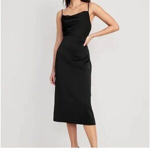 NWT Old Navy Cowl-Neck Satin Midi Slip Dress for Women • Medium